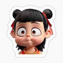 Cute Nezha Emotional Face Sticker