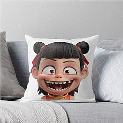 Crazy Laughing Nezha Throw Pillow