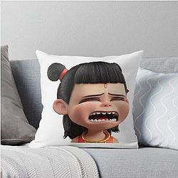 Crying Nezha Dramatic Face Throw Pillow