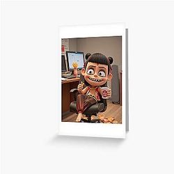 What is Ne Zha eating Greeting Card