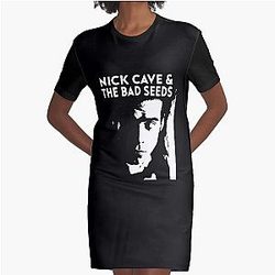 Nick Cave And The Bad Seeds Retro Vintage Concert Tour Graphic T-Shirt Dress