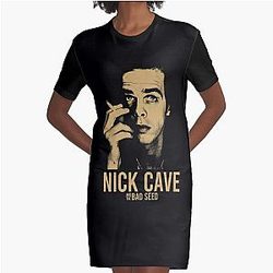 Nick Cave And The Bad Seeds Rock Band Music Vintage Graphic T-Shirt Dress