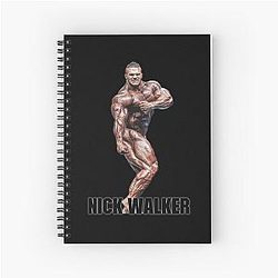 Nick Walker Triceps Pose Bodybuilder Color Spiral Notebook