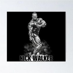 Nick Walker Triceps Pose Bodybuilder BW Poster