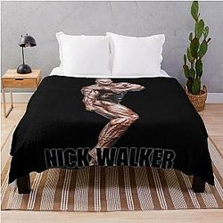 Nick Walker Triceps Pose Bodybuilder Color Sticker Throw Blanket