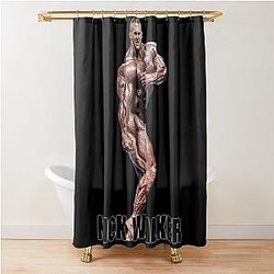 Nick Walker Triceps Pose Bodybuilder Color Sticker Shower Curtain