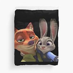 Zootopia Judy Hopps Nick Wilde Selfie Sticker Pack phone cases shirt journals bags blankets etc Zootopia Merch Animation Movie Duvet Cover