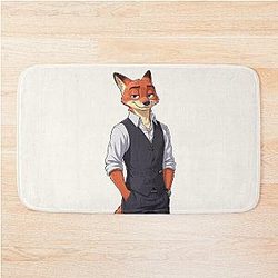 Zootopia Nick Wilde Character  Zootropolis Fox Movie Art Bath Mat