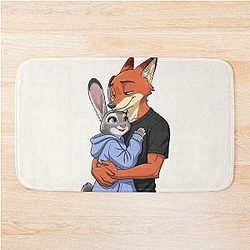 Zootopia Nick Wilde and Judy Hopps - Fox and Bunny Furry Character Bath Mat