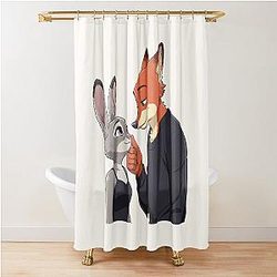 Nick Wilde and Judy Hopps Zootopia Zootropolis Movie Duo Design Shower Curtain