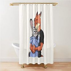 Zootopia Nick Wilde and Judy Hopps – Fox and Bunny Furry Character Shower Curtain