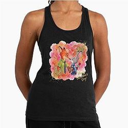 Judy Hopps and Nick Wilde Happy Valentine's Day Racerback Tank Top