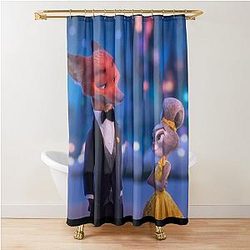 Zootopia 2 Romantic Judy Hopps Nick Wilde Sticker Pack phone cases shirt journals bags blankets etc Zootopia Merch Animation Movie Shower Curtain