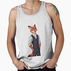 Zootopia Nick Wilde Character Zootropolis Fox Movie Art Tank Top