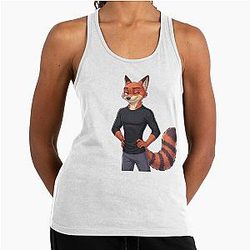 Nick Wilde Furry Fanart from Zootopia Racerback Tank Top