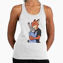 Zootopia Nick Wilde and Judy Hopps Fox and Bunny Character Racerback Tank Top