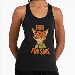 For Fox Sake Nick Wilde Inspired Zootopia Racerback Tank Top