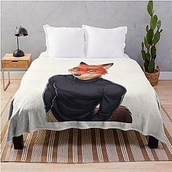 Zootopia Nick Wilde Fox Movie Character Design Throw Blanket