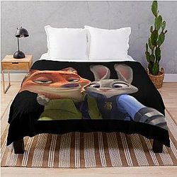 Zootopia Judy Hopps Nick Wilde Selfie Sticker Pack phone cases shirt journals bags blankets etc Zootopia Merch Animation Movie Throw Blanket