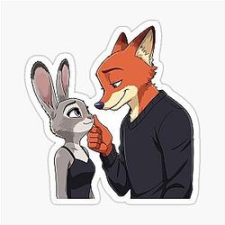 Nick Wilde Judy Hopps Zootopia Movie Duo Design Sticker
