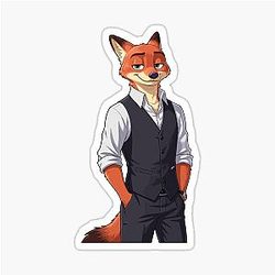 Zootopia Nick Wilde Character Zootropolis Fox Movie Art Sticker