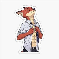 Nick Wilde Fox Character Illustration Sticker