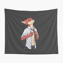 Nick Wilde Fox Fanart Zootopia Character Tapestry