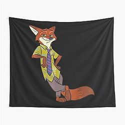 Nick Wilde Cool Fox Charming Cartoon Character Design Tapestry