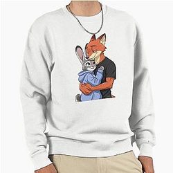 Zootopia Nick Wilde and Judy Hopps Fox and Bunny Furry Character Pullover Sweatshirt