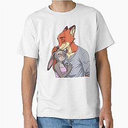 Zootopia Nick Wilde and Judy Hopps Fox and Bunny Movie Character Art Classic T-Shirt
