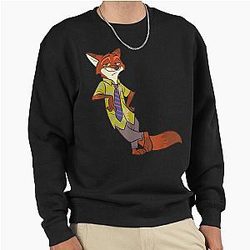 Nick Wilde Cool Fox Charming Cartoon Design Pullover Sweatshirt