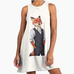 Zootopia Nick Wilde Character - Fox Movie Art A-Line Dress