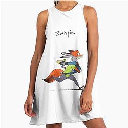 Nick Wilde and Judy Hopps Fanart A-Line Dress