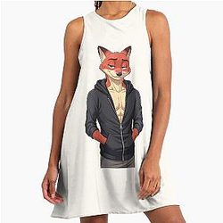 Nick Wilde Zootopia Fox Movie Character Artwork A-Line Dress