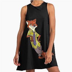 Nick Wilde Cool Fox - Charming Cartoon Character Design Dress