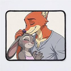 Zootopia Nick Wilde & Judy Hopps Fox Bunny Movie Character Art Mouse Pad