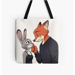 Nick Wilde and Judy Hopps Zootopia Movie Duo Design Tote Bag