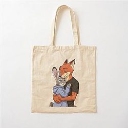 Zootopia Nick Wilde and Judy Hopps Fox and Bunny Furry Character Cotton Tote Bag