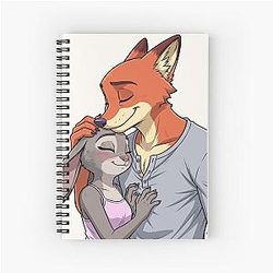 Zootopia Nick Wilde and Judy Hopps – Fox and Bunny Movie Character Art Spiral Notebook