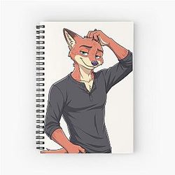 Zootopia Nick Wilde Furry Artwork Spiral Notebook
