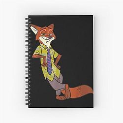 Nick Wilde Cool Fox Charming Cartoon Character Design Spiral Notebook