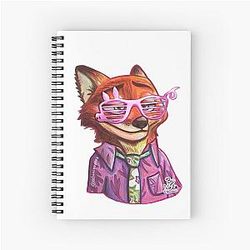 Nick Wilde funny pink glasses scene Zootopia Spiral Notebook
