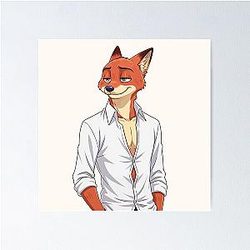 Nick Wilde Fox - Zootopia Movie Furry Design Poster