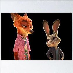 Zootopia 2 Funny Judy Hopps Nick Wilde Sticker Pack phone cases shirt journals bags blankets etc Zootopia Merch Animation Movie Poster
