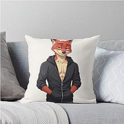 Nick Wilde Zootopia Fox Movie Character Artwork Throw Pillow