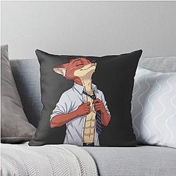 Nick Wilde Fox Fanart Zootopia Character Throw Pillow
