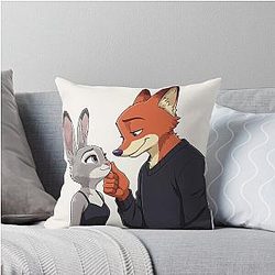 Nick Wilde and Judy Hopps Zootopia Movie Duo Design Throw Pillow