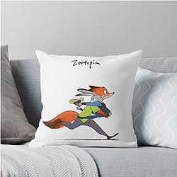 Nick Wilde and Judy Hopps Throw Pillow