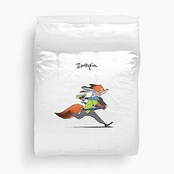 Nick Wilde and Judy Hopps Fan Art Duvet Cover