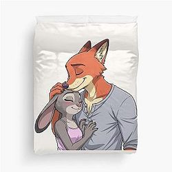 Zootopia Nick Judy Hopps Fox Bunny Movie Character Art Duvet Cover